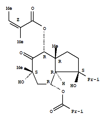 2-Butenoic acid,2-methyl-,decahydro-1,6-dihydroxy-3a,6-dimethyl-1-(1-methylethyl)-8-(2-methyl-1-oxopropoxy)-5-oxo-4-azulenylester, [1S-[1a,3aa,4b(Z),6b,8b,8ab]]- (9CI)