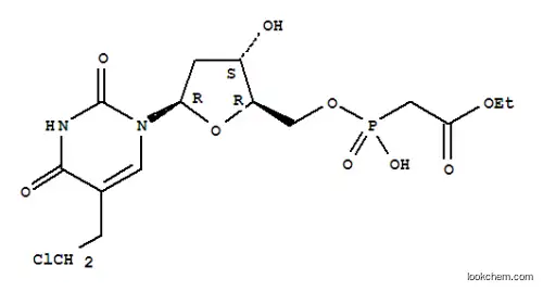 Molecular Structure of 115365-25-8 (Uridine,5-(2-chloroethyl)-2'-deoxy-, 5'-[hydrogen (2-ethoxy-2-oxoethyl)phosphonate](9CI))