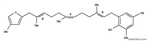 Molecular Structure of 115787-96-7 (1,4-Benzenediol,2-methyl-6-[(2E,6Z,10E)-3,7,11-trimethyl-12-(4-methyl-2-furanyl)-2,6,10-dodecatrienyl]-(9CI))