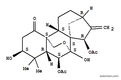 Molecular Structure of 116513-89-4 ((3beta,5beta,6beta,7alpha,9beta,10xi,15alpha)-3,7-dihydroxy-1-oxo-7,20-epoxykaur-16-ene-6,15-diyl diacetate)