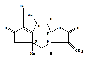 Molecular Structure of 117480-00-9 (Azuleno[6,5-b]furan-2,6(3H,4H)-dione,3a,4a,5,8,9,9a-hexahydro-7-hydroxy-4a,8-dimethyl-3-methylene-,(3aR,4aR,8R,9aR)-)