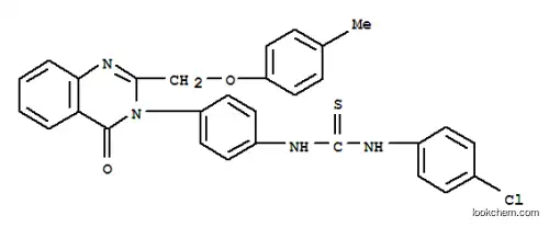 Molecular Structure of 118526-08-2 (1-(4-chlorophenyl)-3-(4-{2-[(4-methylphenoxy)methyl]-4-oxoquinazolin-3(4H)-yl}phenyl)thiourea)