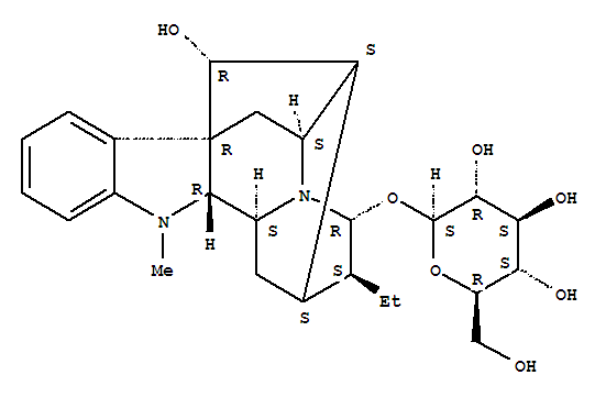 Molecular Structure of 119365-83-2 (b-D-Glucopyranoside, (17R,21a)-17-hydroxyajmalan-21-yl (9CI))