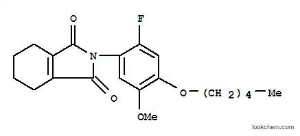 Molecular Structure of 134882-59-0 (2-[2-fluoro-5-methoxy-4-(pentyloxy)phenyl]-4,5,6,7-tetrahydro-1H-isoindole-1,3(2H)-dione)