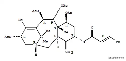 Molecular Structure of 139891-34-2 (2-Propenoic acid,3-phenyl-,(1S,3S,4aR,6R,8S,11R,12R,12aS)-1,8,11,12-tetrakis(acetyloxy)-1,2,3,4,4a,5,6,7,8,11,12,12a-dodecahydro-9,12a,13,13-tetramethyl-4-methylene-6,10-methanobenzocyclodecen-3-ylester, (2E)-)