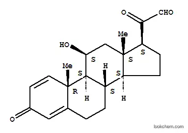 Molecular Structure of 14000-16-9 (Pregna-1,4-dien-21-al,11-hydroxy-3,20-dioxo-, (11b)- (9CI))