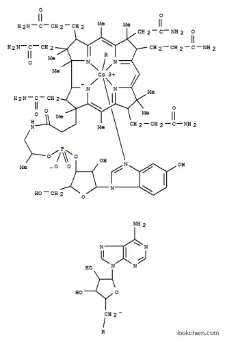 Molecular Structure of 14708-93-1 (Cobinamide,Co-(5'-deoxyadenosin-5'-yl)-, f-(dihydrogen phosphate), inner salt, 3'-esterwith (1-a-D-ribofuranosyl-1H-benzimidazol-5-ol-kN3) (9CI))