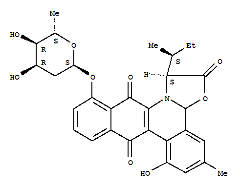8H-Benz[b]oxazolo[3,2-f]phenanthridine-2,8,13(1H,3aH)-trione,12-[(2,6-dideoxy-a-L-ribo-hexopyranosyl)oxy]-7-hydroxy-5-methyl-1-[(1S)-1-methylpropyl]-
