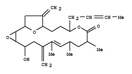 Molecular Structure of 151656-56-3 (3,14,21-Trioxatricyclo[16.2.1.02,4]heneicos-8-en-13-one,15-[(2E)-2-butenyl]-5-hydroxy-8,10,12-trimethyl-7,19-bis(methylene)-,(1R,2S,4S,5S,8E,10R,12R,15S,18R)- (9CI))