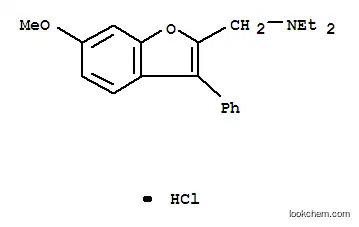 Molecular Structure of 100347-61-3 (N-ethyl-N-[(6-methoxy-3-phenyl-1-benzofuran-2-yl)methyl]ethanaminium chloride)