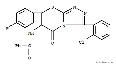 Molecular Structure of 113056-52-3 (N-[3-(2-chlorophenyl)-7-(4-fluorophenyl)-5-oxo-6,7-dihydro-5H-[1,2,4]triazolo[3,4-b][1,3]thiazin-6-yl]benzamide)
