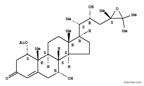 Molecular Structure of 114176-00-0 (Ergost-4-en-3-one,1-(acetyloxy)-24,25-epoxy-7,22-dihydroxy-, (1a,7a,22R,24S)- (9CI))