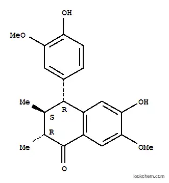 Molecular Structure of 117047-77-5 (1(2H)-Naphthalenone,3,4-dihydro-6-hydroxy-4-(4-hydroxy-3-methoxyphenyl)-7-methoxy-2,3-dimethyl-,(2R,3S,4R)-)