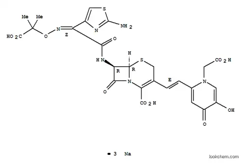 Molecular Structure of 127694-96-6 (5-thia-1-azabicyclo[4.2.0]oct-2-ene-2-carboxylate, 7-[[(2E)-2-(2-amino-4-thiazolyl)-2-[(1,1-dimethyl-2-olato-2-oxoethoxy)imino]-1-oxoethyl]amino]-3-[(E)-2-[1,4-dihydro-5-hydroxy-1-(2-olato-2-oxoethyl)-4-oxo-2-pyridinyl]ethenyl]-8-oxo-, sodium salt, (6R,7R)