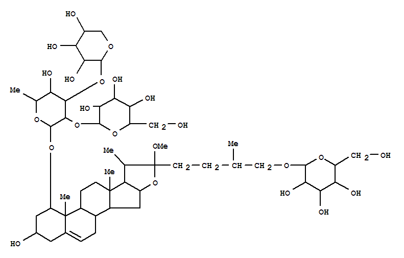 b-D-Galactopyranoside, (1b,3b,25S)-26-(b-D-glucopyranosyloxy)-3-hydroxy-22-methoxyfurost-5-en-1-yl O-b-D-glucopyranosyl-(1®2)-O-[b-D-xylopyranosyl-(1®3)]-6-deoxy- (9CI)                        
