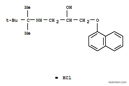 Molecular Structure of 130260-21-8 (1-(naphthalen-1-yloxy)-3-[(1,1,2,2-tetramethylpropyl)amino]propan-2-ol hydrochloride)