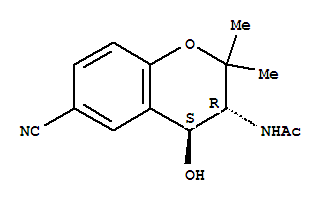 Molecular Structure of 130866-94-3 (Acetamide,N-[(3R,4S)-6-cyano-3,4-dihydro-4-hydroxy-2,2-dimethyl-2H-1-benzopyran-3-yl]-,rel-)