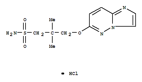 Molecular Structure of 132115-55-0 (1-Propanesulfonamide,3-(imidazo[1,2-b]pyridazin-6-yloxy)-2,2-dimethyl-, hydrochloride (1:1))