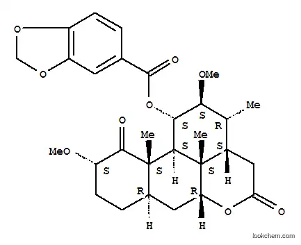 18-Norpicrasane-1,16-dione,11-[(1,3-benzodioxol-5-ylcarbonyl)oxy]-2,12-dimethoxy-, (2a,11a,12b)- (9CI)