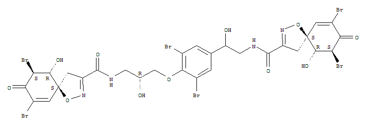 1-Oxa-2-azaspiro[4.5]deca-2,6-diene-3-carboxamide,7,9-dibromo-N-[(2R)-3-[2,6-dibromo-4-[2-[[[(5S,9S,10R)-7,9-dibromo-10-hydroxy-8-oxo-1-oxa-2-azaspiro[4.5]deca-2,6-dien-3-yl]carbonyl]amino]-1-hydroxye