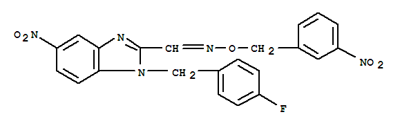 1-((4-FLUOROPHENYL)METHYL)-5-NITRO-1H-BENZO[D]IMIDAZOLE-2-CARBOXALDEHYDE,O-((3-NITROPHENYL)METHYL)OXIMECAS