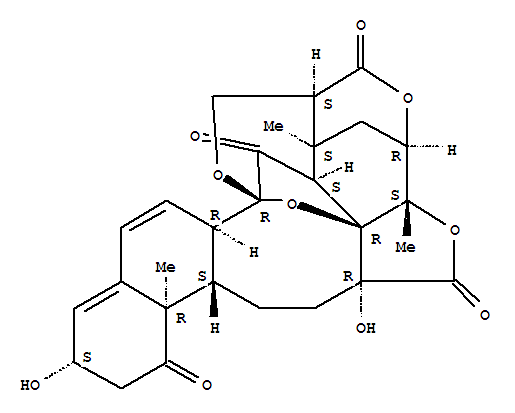 Molecular Structure of 152221-21-1 (17,3-(Epoxymethano)-1,17:2,6-dimethano-17H-naphtho[1,2-f]furo[3,4-b:2,3-c']bisoxocin-4,8,11,21(1H,8aH,10bH)-tetrone,2,3,6,6a,9,10,10a,12,13,16a-decahydro-8a,13-dihydroxy-2,6a,10b-trimethyl-,(1S,2S,3S,6R,6aS,8aR,10aS,10bR,13S,16aR,17R)-)