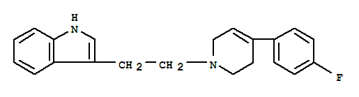 Molecular Structure of 15471-95-1 (1H-Indole,3-[2-[4-(4-fluorophenyl)-3,6-dihydro-1(2H)-pyridinyl]ethyl]-)