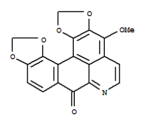 Molecular Structure of 155944-22-2 (1,3-Dioxolo[5,6]benzo[1,2-g][1,3]dioxolo[4,5]benzo[1,2,3-de]quinolin-11-one,7-methoxy-)