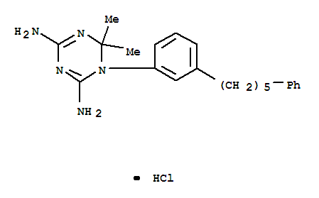 1,3,5-Triazine-2,4-diamine,1,6-dihydro-6,6-dimethyl-1-[3-(5-phenylpentyl)phenyl]-, hydrochloride (1:1) cas  15986-18-2