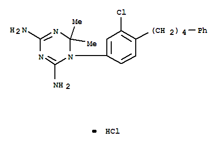 1,3,5-Triazine-2,4-diamine,1-[3-chloro-4-(4-phenylbutyl)phenyl]-1,6-dihydro-6,6-dimethyl-, hydrochloride(1:1) cas  15986-26-2