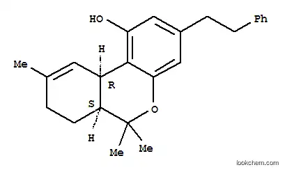 Molecular Structure of 160041-34-9 ((6aS,10aR)-6,6,9-trimethyl-3-phenethyl-6a,7,8,10a-tetrahydro-6H-benzo[c]chromen-1-ol)