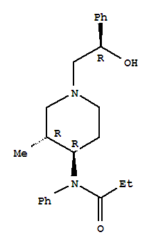 Molecular Structure of 160226-87-9 (Propanamide,N-[(3R,4R)-1-[(2R)-2-hydroxy-2-phenylethyl]-3-methyl-4-piperidinyl]-N-phenyl-)