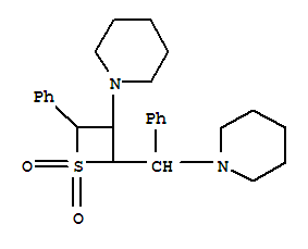 Piperidine,1,1'-[benzylidene(4-phenyl-2,3-thietanediyl)]di-, S,S-dioxide (8CI) cas  16791-06-3