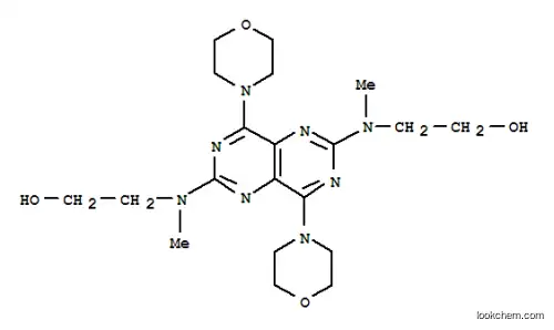 Molecular Structure of 16908-53-5 (Ethanol,2,2'-[(4,8-di-4-morpholinylpyrimido[5,4-d]pyrimidine-2,6-diyl)bis(methylimino)]bis-(9CI))