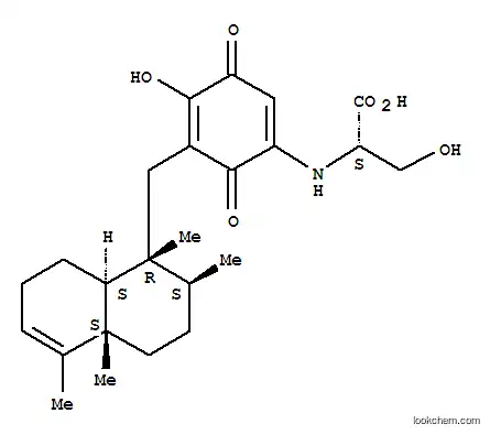 Molecular Structure of 169438-43-1 (L-Serine,N-[4-hydroxy-5-[[(1R,2S,4aS,8aS)-1,2,3,4,4a,7,8,8a-octahydro-1,2,4a,5-tetramethyl-1-naphthalenyl]methyl]-3,6-dioxo-1,4-cyclohexadien-1-yl]-)