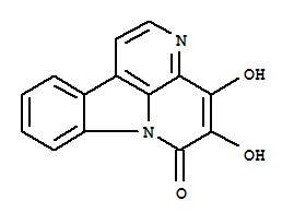 Molecular Structure of 18110-89-9 (6H-Indolo[3,2,1-de][1,5]naphthyridin-6-one,4,5-dihydroxy-)