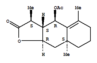 Molecular Structure of 192767-70-7 (Naphtho[2,3-b]furan-2(3H)-one,4-(acetyloxy)-3a,4,6,7,8,8a,9,9a-octahydro-3,5,8a-trimethyl-,(3S,3aS,4R,8aS,9aR)-)