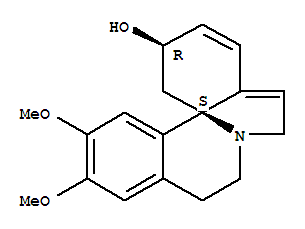Molecular Structure of 19373-79-6 (2H-Indolo[7a,1-a]isoquinolin-11-ol,4,5,10,11-tetrahydro-7,8-dimethoxy-, (9bS,11R)-)