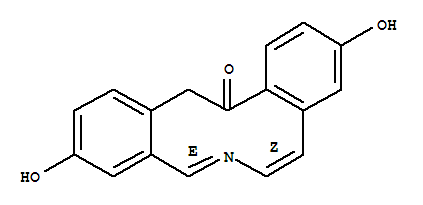 Molecular Structure of 196086-14-3 (Dibenz[c,g]azecin-13(14H)-one,3,10-dihydroxy-, (5E,7Z)-)