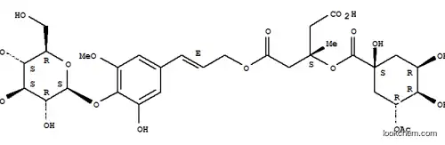 Molecular Structure of 213008-38-9 (b-D-Glucopyranoside,4-[(1E)-3-[(3S)-3-[[[(1S,3R,4R,5R)-3-(acetyloxy)-1,4,5-trihydroxycyclohexyl]carbonyl]oxy]-4-carboxy-3-methyl-1-oxobutoxy]-1-propenyl]-2-hydroxy-6-methoxyphenyl(9CI))