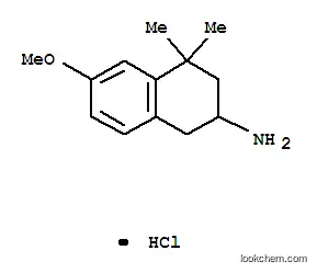 Molecular Structure of 23204-07-1 (6-methoxy-4,4-dimethyl-1,2,3,4-tetrahydronaphthalen-2-amine hydrochloride (1:1))