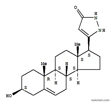 Molecular Structure of 28816-15-1 (5-(3-hydroxyandrost-5-en-17-yl)-1,2-dihydro-3H-pyrazol-3-one)