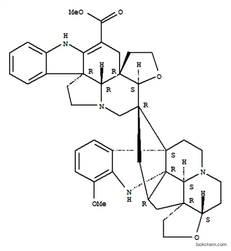 Molecular Structure of 31230-09-8 (Spiro[13H-8a,14-ethano-5H,15bH-cyclopenta[ij]furo[3,2-a]indolo[3,2-h]quinolizine-17,2'(2'aH)-[1H,15aH]furo[2',3':7,8]indolizino[8,1-cd]carbazole]-7'-carboxylicacid, 1,2,3a,4,4',5',6',7,8,8',13',14,14',15-tetradecahydro-12-methoxy-, methylester, (2'R,2'aS,3aS,5'aR,8aS,12'bR,13aR,14R,15aR,15'aR,15bS)- (9CI))
