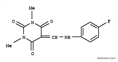 Molecular Structure of 313688-37-8 (5-{[(4-fluorophenyl)amino]methylidene}-1,3-dimethylpyrimidine-2,4,6(1H,3H,5H)-trione)