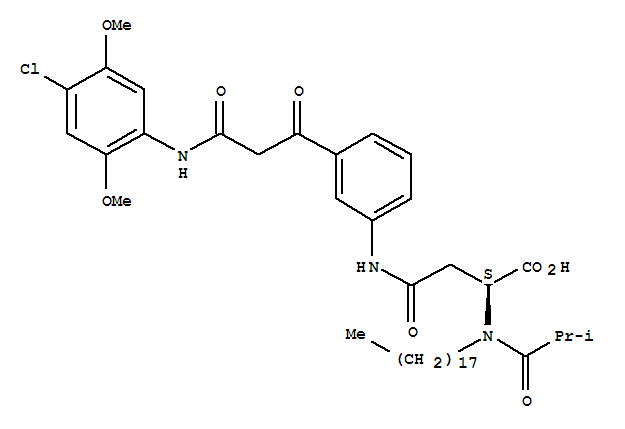 L-Asparagine,N-[3-[3-[(4-chloro-2,5-dimethoxyphenyl)amino]-1,3-dioxopropyl]phenyl]-N2-(2-methyl-1-oxopropyl)-N2-octadecyl-