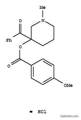Molecular Structure of 33422-54-7 (3-benzoyl-1-methylpiperidin-3-yl 4-methoxybenzoate hydrochloride (1:1))