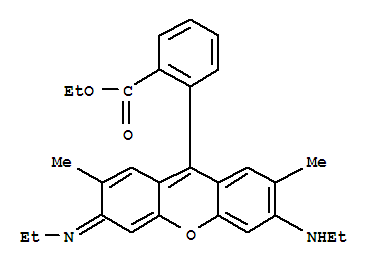 Benzoic acid,2-[6-(ethylamino)-3-(ethylimino)-2,7-dimethyl-3H-xanthen-9-yl]-, ethyl ester