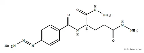 Molecular Structure of 34136-28-2 (N-(1,5-dihydrazinyl-1,5-dioxopentan-2-yl)-4-[(1E)-3,3-dimethyltriaz-1-en-1-yl]benzamide (non-preferred name))