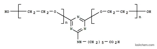 Molecular Structure of 35097-52-0 (Poly(oxy-1,2-ethanediyl),a,a'-[6-[(5-carboxypentyl)amino]-1,3,5-triazine-2,4-diyl]bis[w-hydroxy-)