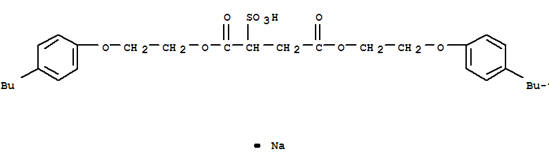 Butanedioic acid,2-sulfo-, 1,4-bis[2-[4-(1,1-dimethylethyl)phenoxy]ethyl] ester, sodium salt(1:1)